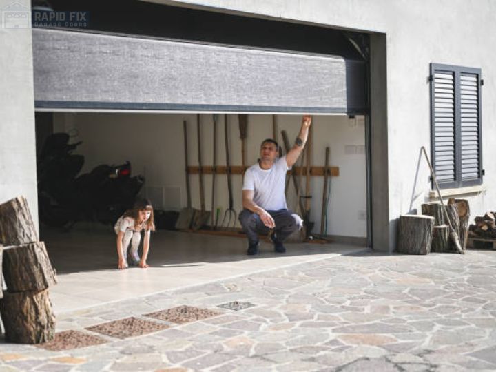 garage door halfway open